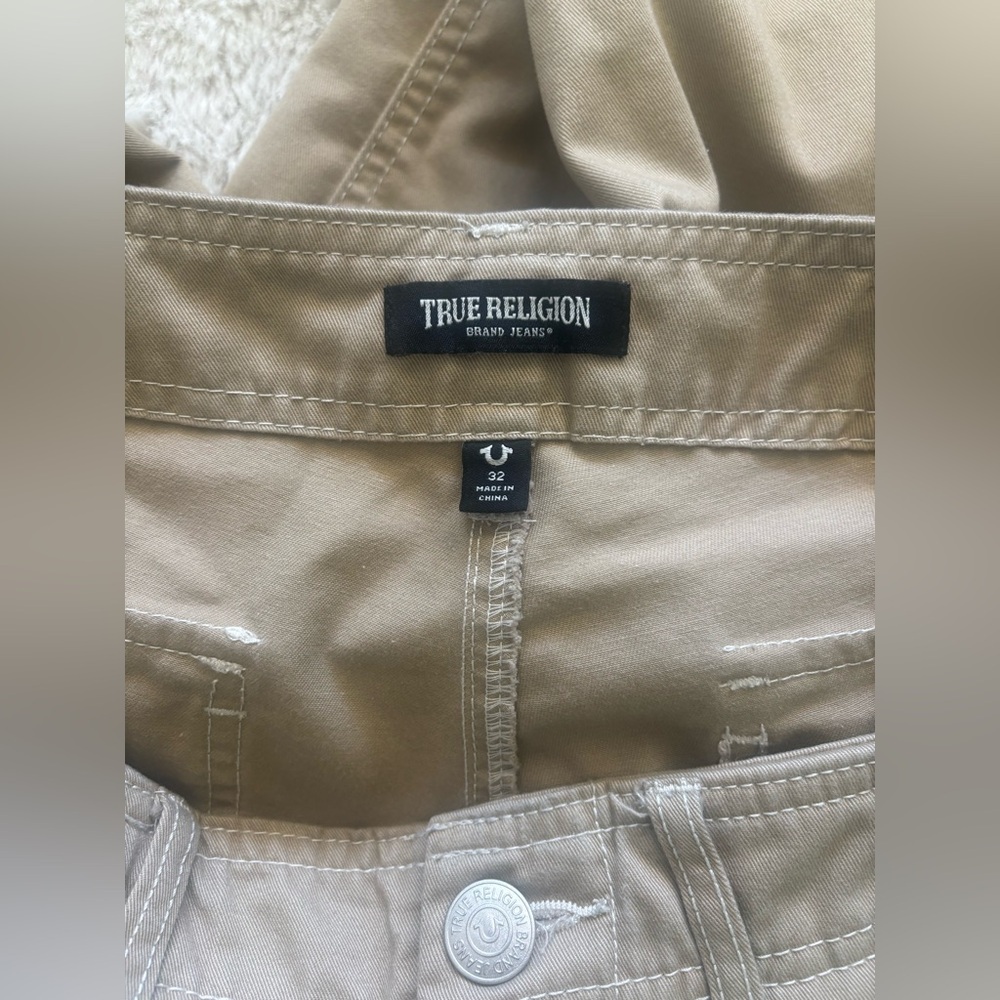 NWOT True Religion Men's Beige Khaki Cargo Pants Size: 32 - Picture 7 of 7